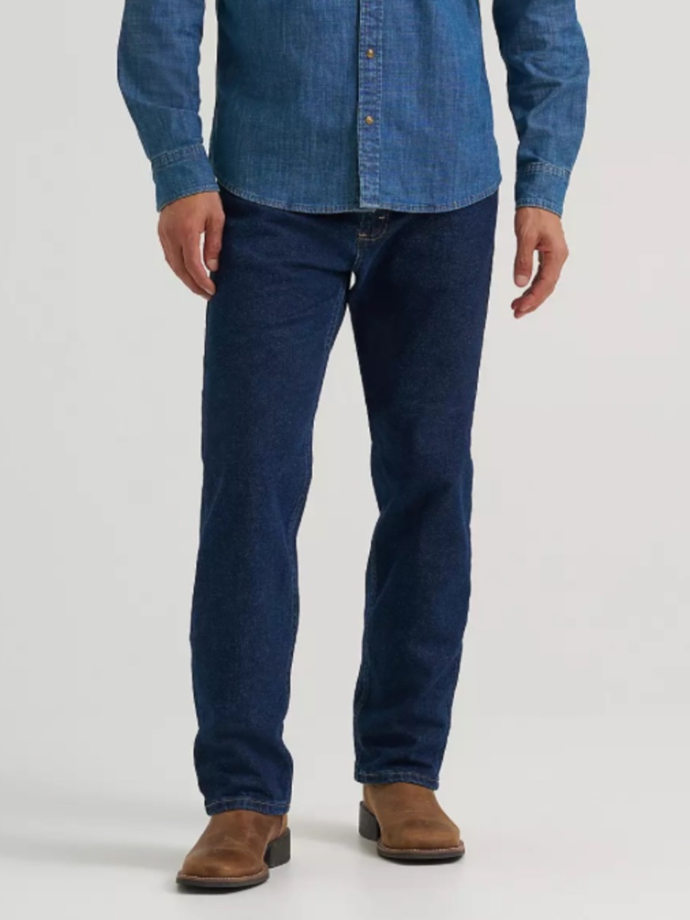 Wrangler Regular Fit Comfort Flt Men’s 36x29 Dark Blue Straight Leg Jeans
